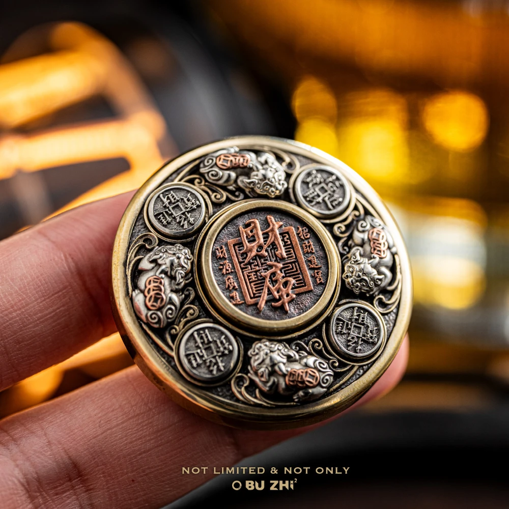 BUZHI EDC Fidget Spinner Brass Copper Cupronicked Fidget Toys For Adults Anxiety Relief Gadgets EDC Pocket Toy