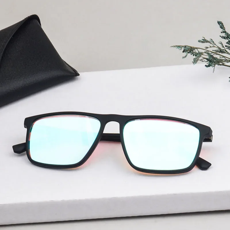SHINU Brand Men Color-blindness Glasses Red Green Color Blind Corrective Glasses Colorblind Test Driver's License Eyeglasses Men