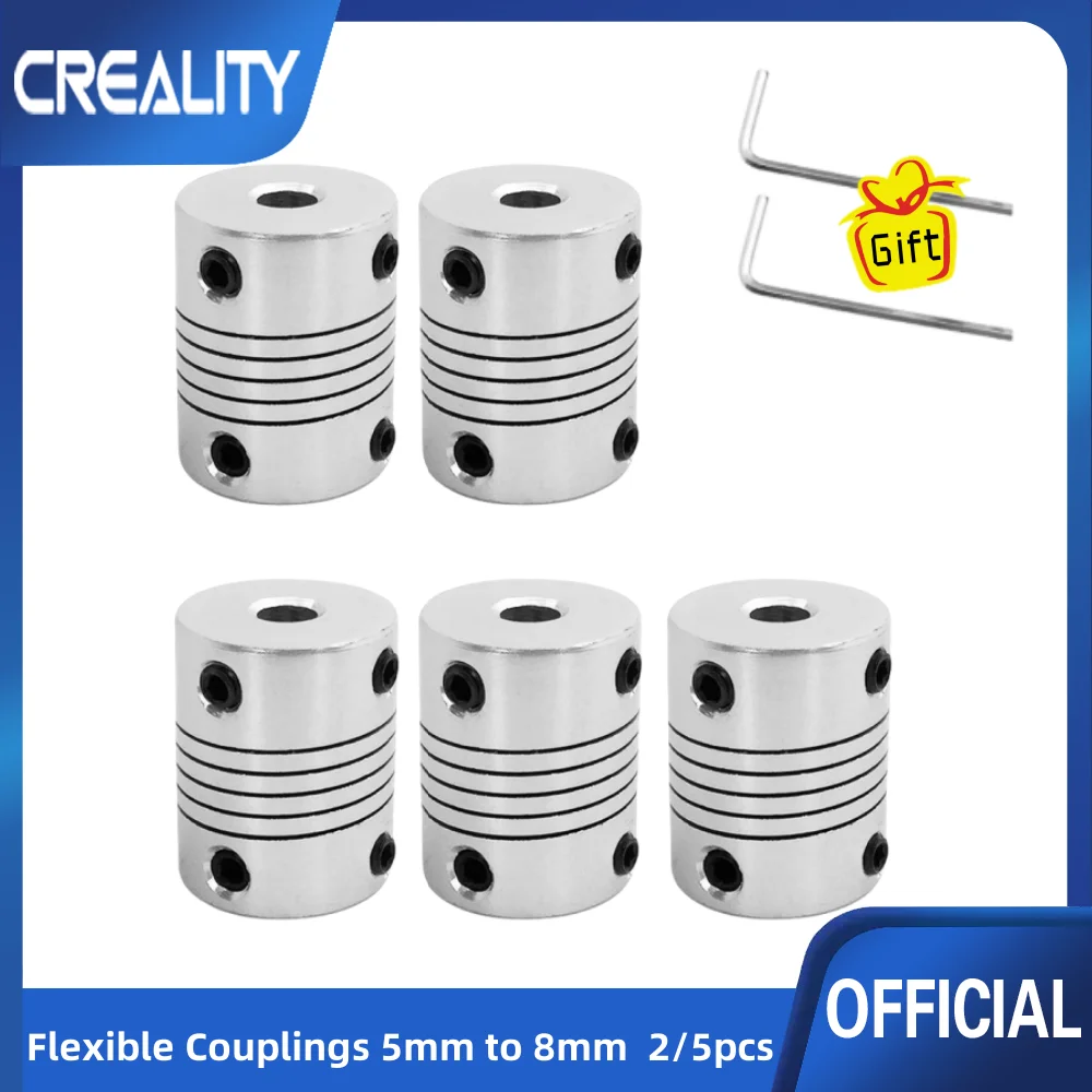 Creality-acoplamientos flexibles de 5mm a 8mm(2/5 piezas), Conector de junta de aleación de aluminio, Compatible con Ender 3 Ender 5, accesorios de impresora 3D