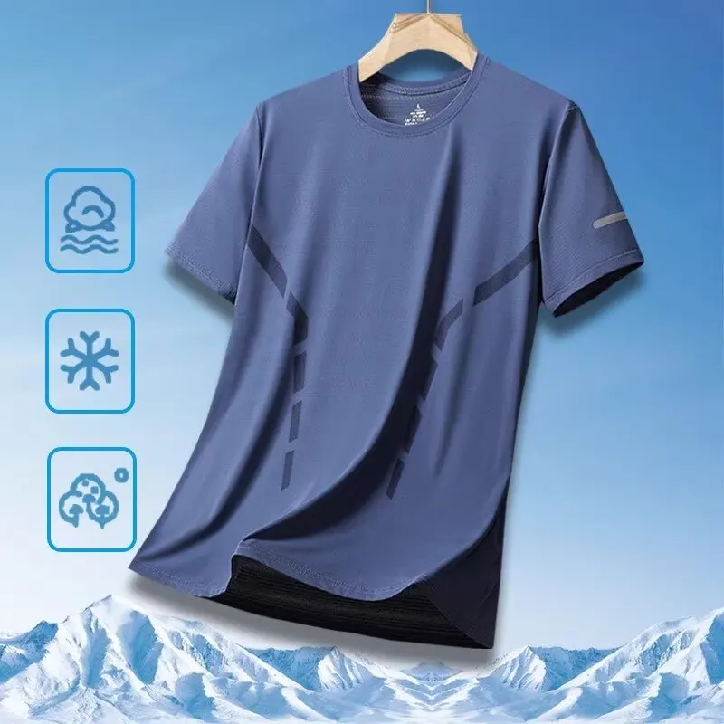 Summer Ice Silk Loose Fit Women's T-Shirt Quick Dry Short Sleeve Running Training Top Half Sleeve Classic  Color Korean ...