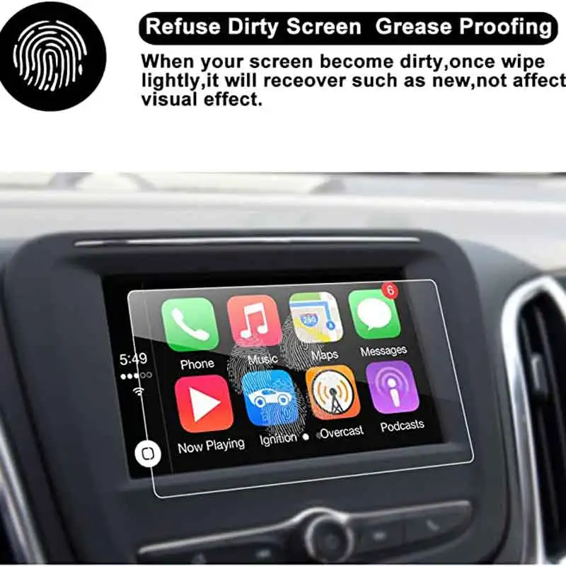 

2018 Equinox Car In-Dash Navigation Screen Protector Clear TEMPERED GLASS Car Navigation Screen Protective Film (8-Inch)