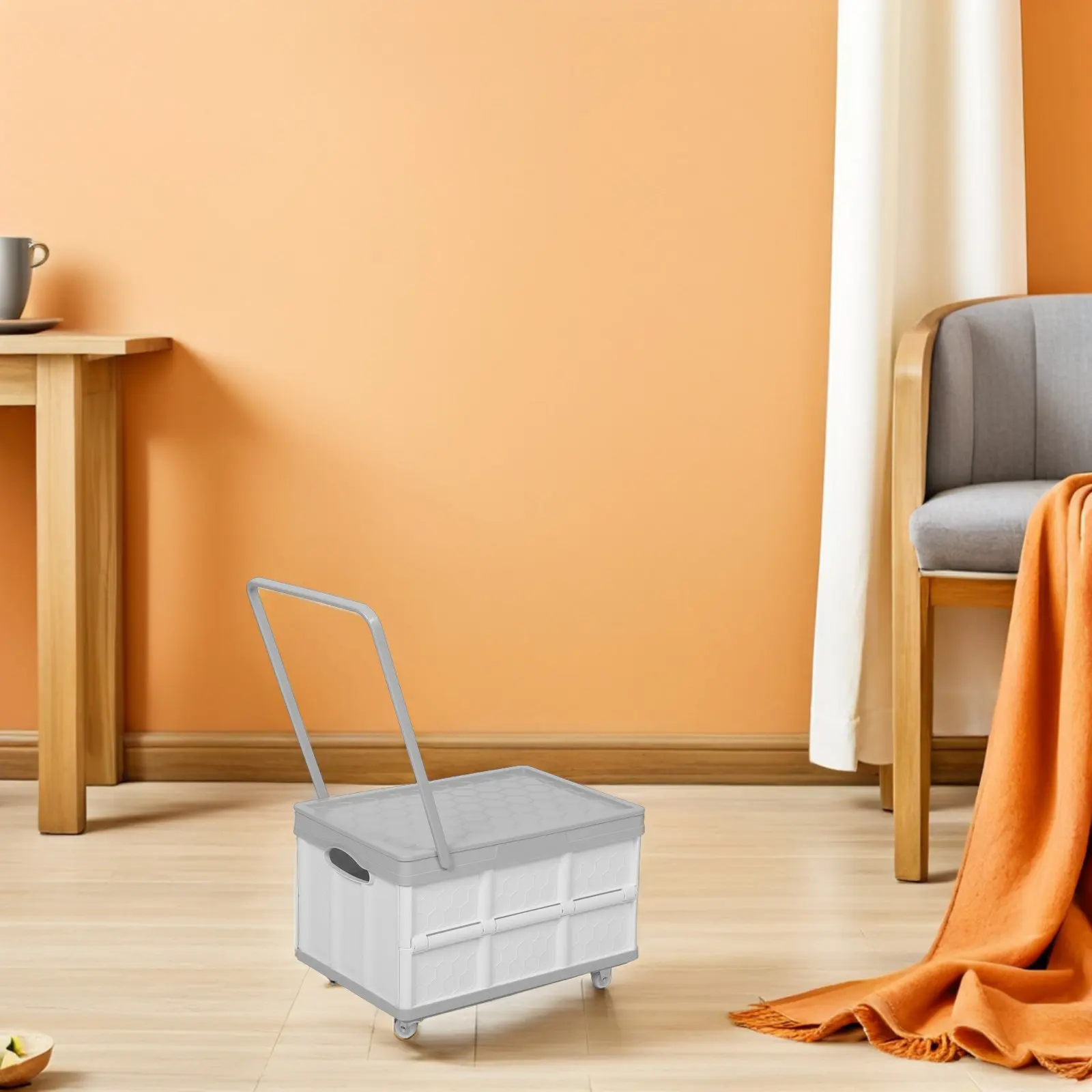 

Складной контейнер для хранения на колесах, большая вместимость, складная тележка на колесах для дома, класса, продуктов, организации пространства, универсальный ящик-органайзер