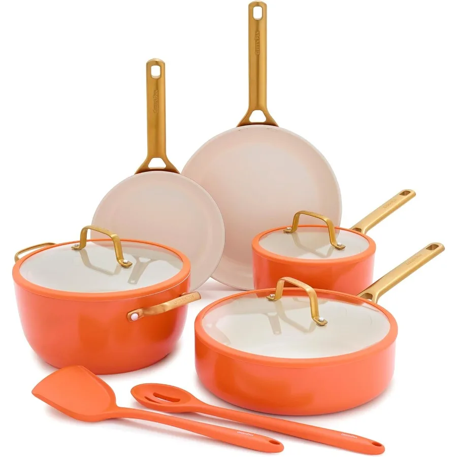 

Nonstick Reserve Pro 10 Piece Cookware Set NSF Certified Ceramic Hard Anodized PFASFree Pots and Pans with Lids for Home Kitche