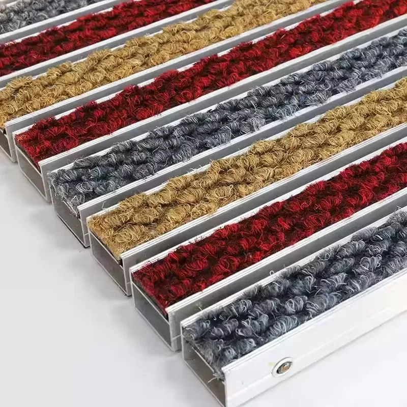 High Traffic Crowded Hotel Flooring System Entrance Carpet Doormat Aluminum Frame Entrance Door Mat