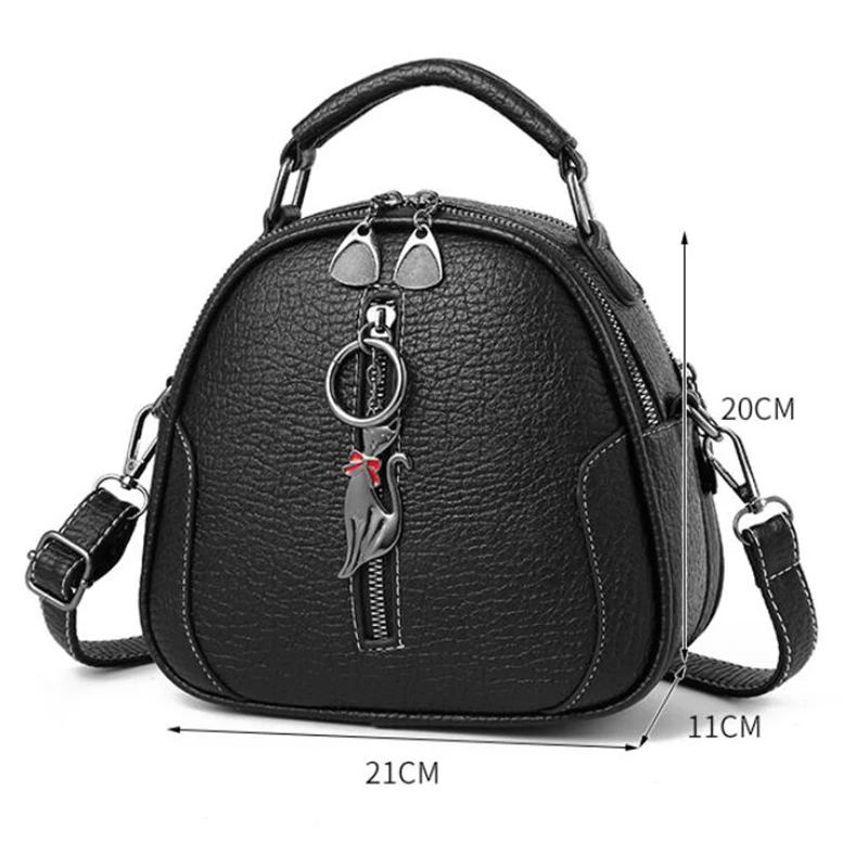 Fashion Small Round Design Cross-body Bags Women Casua Leather Mini Tote Bags Female Zipper Messenger Handbags Phone Coin Purses