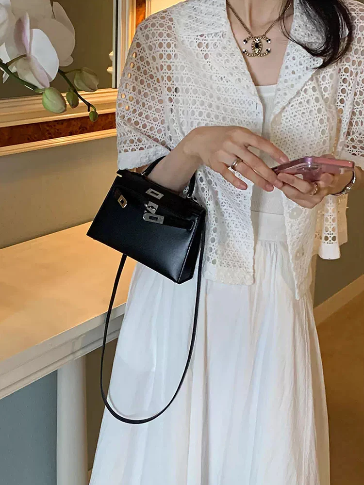 ملابس خارجية أنيقة شفافة مجوفة بأكمام قصيرة للسيدات صيفية بنمط جديد بدلة فضفاضة راقية سترة قصيرة قابلة للتنفس #4