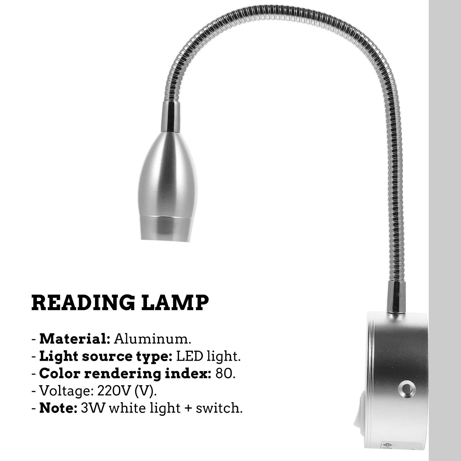 

1Pcs Creative Hose Reading Light Flexible LED Bedside Night Lamp Eye Protection for Bedroom Office Study Use Hotel Bedside Lamp