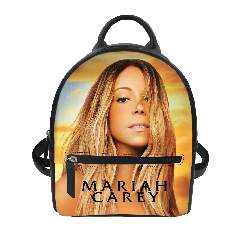 

Mariah Carey Custom Backpack Purse Women Hip hop Singer Carter Schoolbags Double Shoulder Bag Mini Daypack Leather Travel Bag