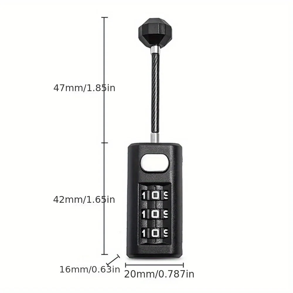 Mini 3-Digit Resettable Combination Lock for Luggage, Dorm Cabinets, Backpacks & Zippers