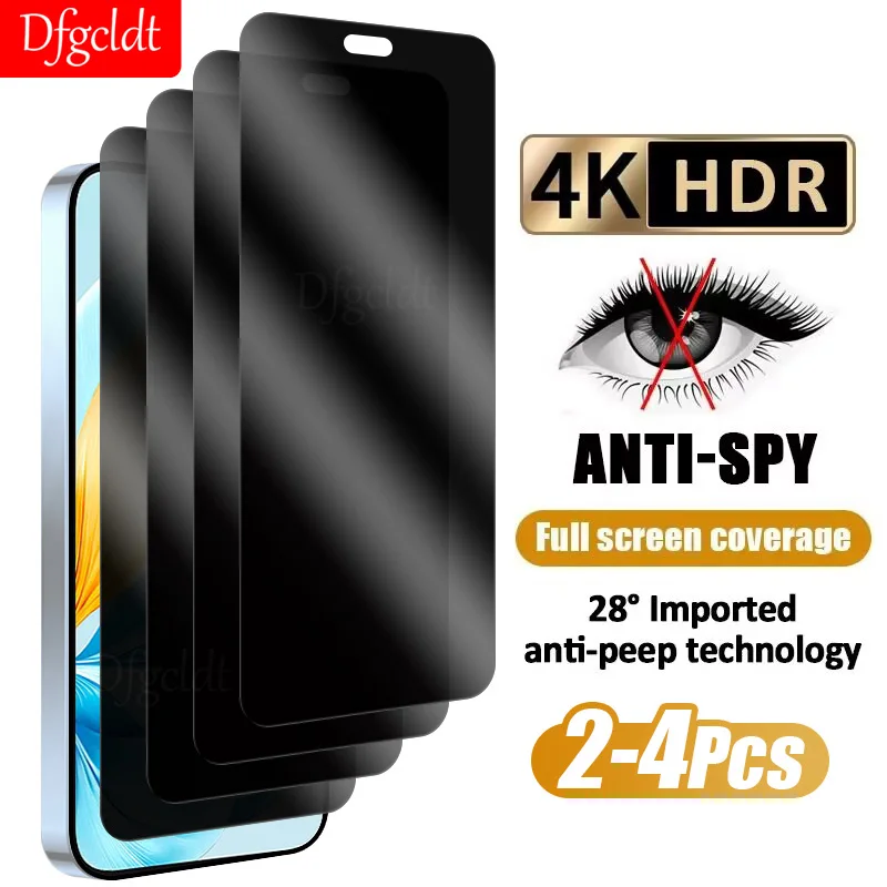 2-4Pcs Privacy Screen Protector For Honor 200 90 70 Lite Anti-spy Glass For Honor 80 90 GT X9 X8 X7 X6 X5 Plus Protective Film