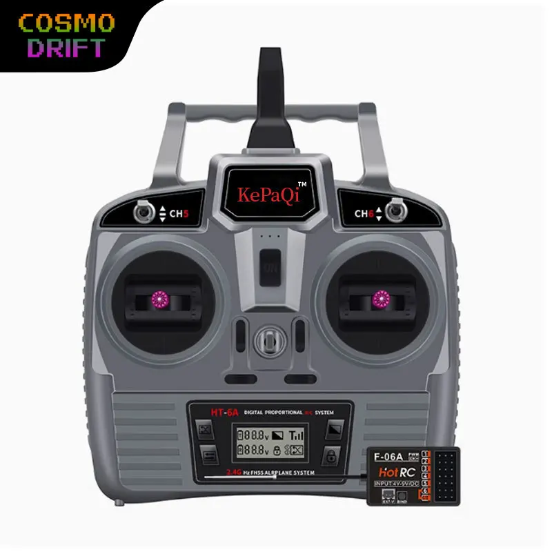 

KEPAQI 2.4G HT-6A RC Transmitter with PWM Receiver for Fixed Wing Multirotor Car & Boat Model DIY Hobby Remote Control System