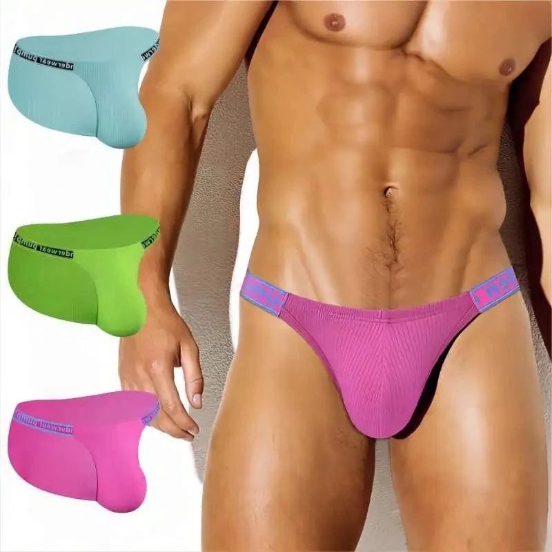 

Мужское нижнее белье с низкой талией для поднятия бедер, фитнеса и воздухопроницаемости, сексуальные треугольные спортивные U-образные выпуклые трусы с низкой талией для геев