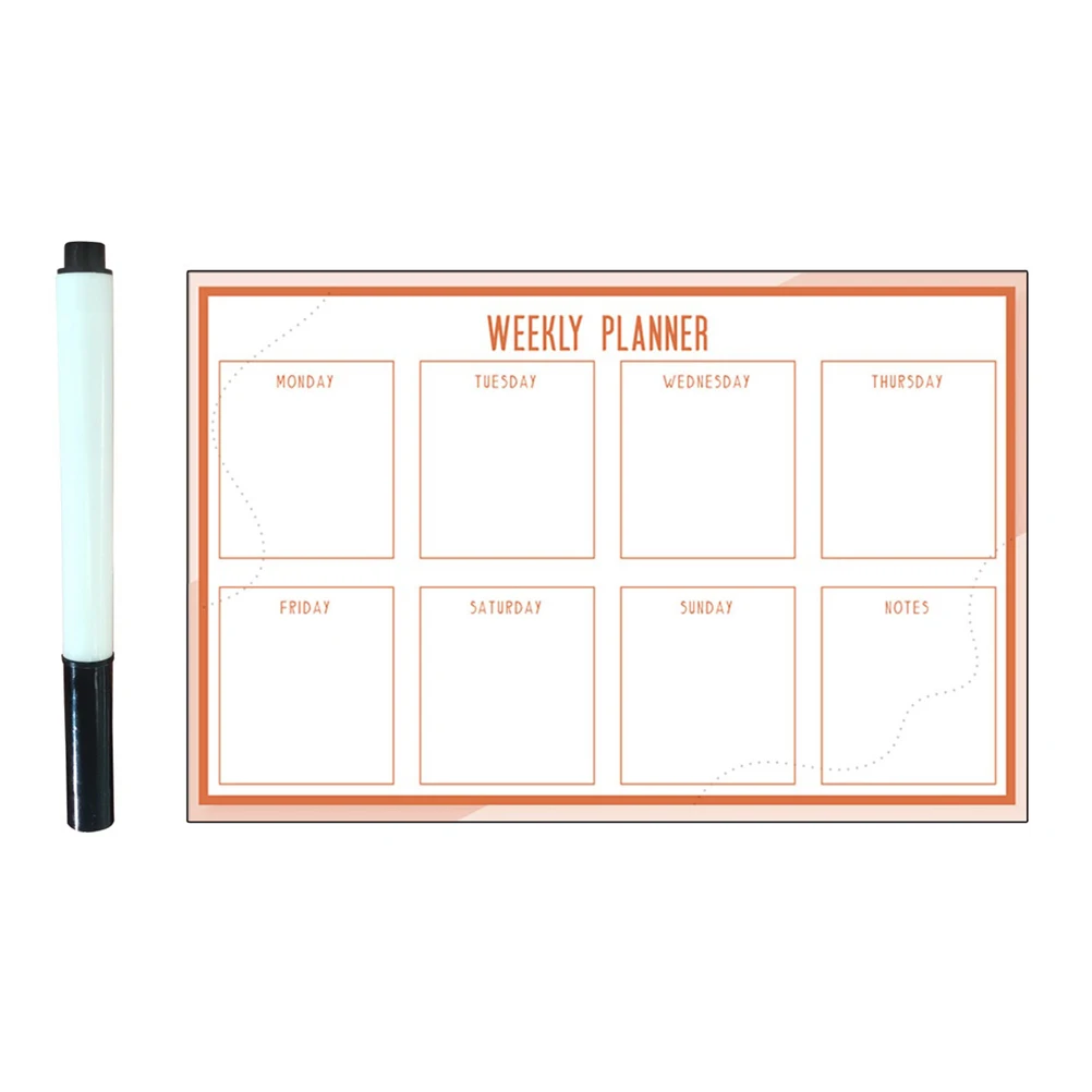 

Whiteboard Stickers Dry Erase Erasable Magnetic Force Desktop Weekly Calendar Pvc