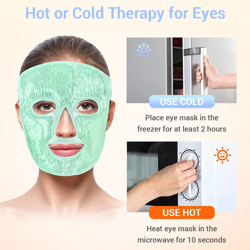 SPA ijskoude en warme warmte volgelaats oogmasker slaapmasker voor het verminderen van donkere kringen, gezichtsbehandeling huidverzorging schoonheidsverjonging