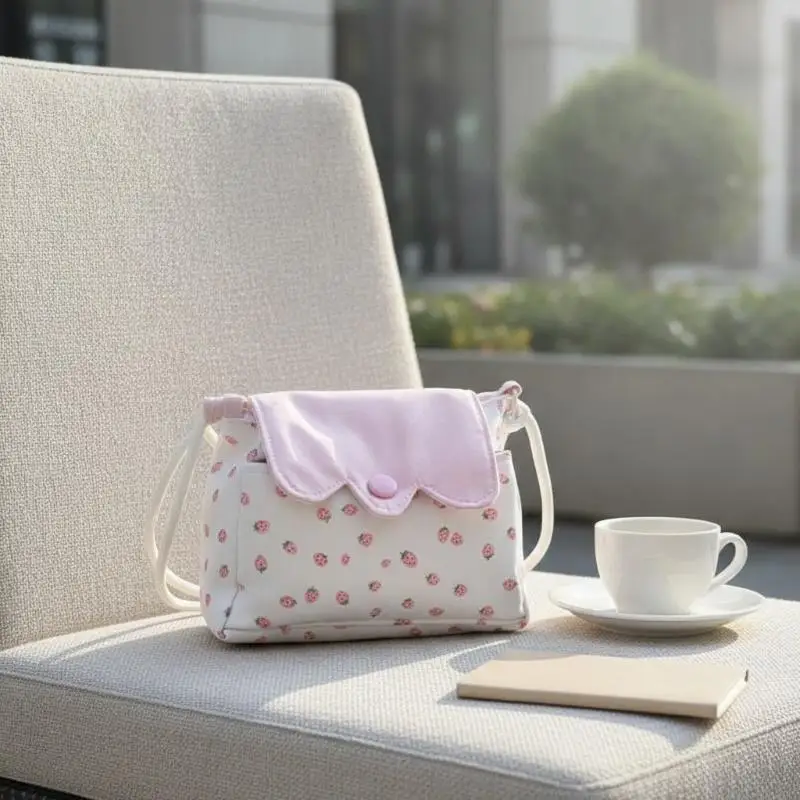 Cute Coin Purse Three-layer Small Square Bag Korean Fashionable Mini Phone Bag for Casual Date Girls Daily Matching