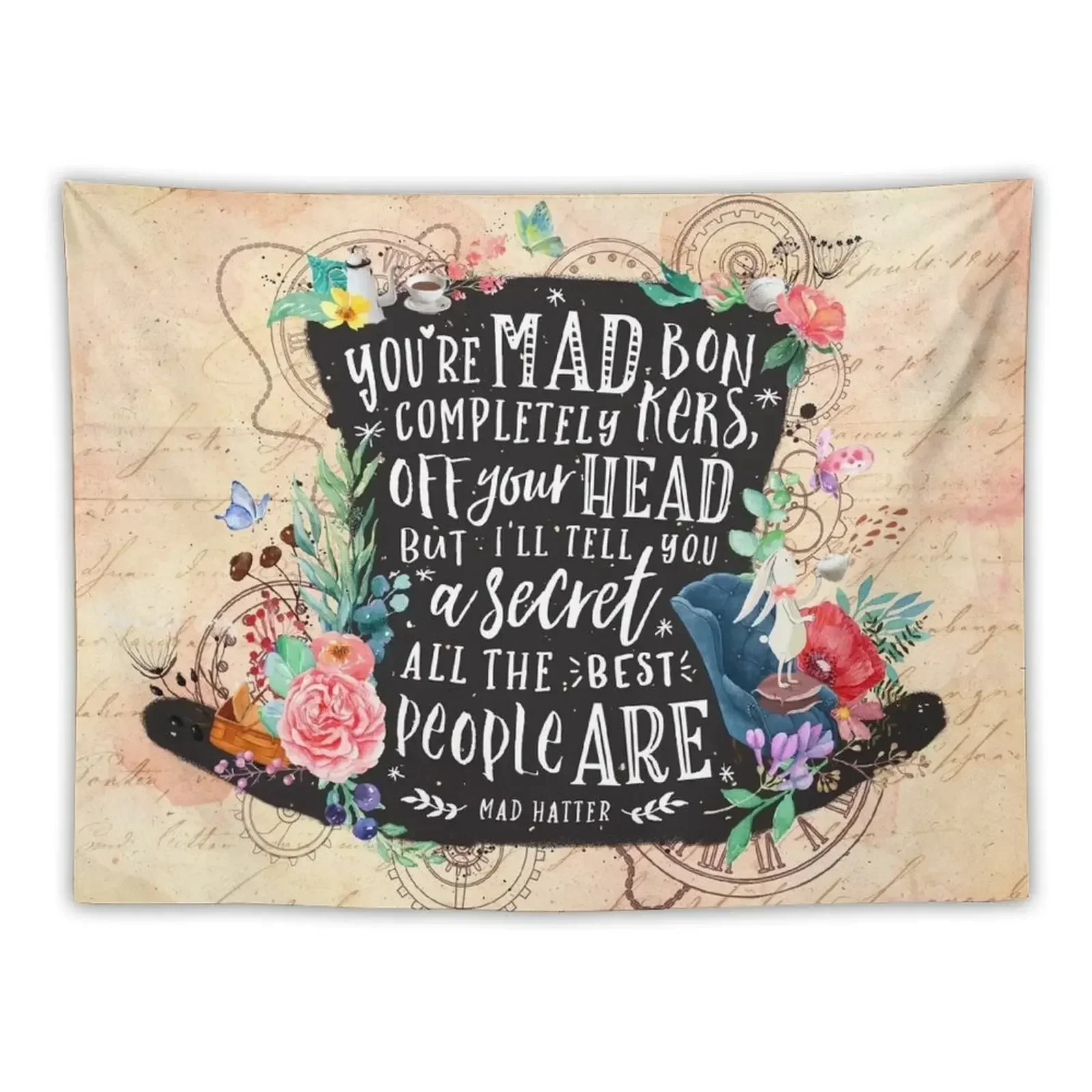 

Mad Hatter Tapestry Tapete For The Wall Wall Decor Hanging Tapestry