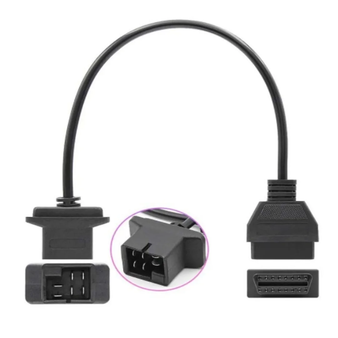 For Chrysler Jeep Dodge 6Pin to 16Pin OBD2 Adapter Cable OBD1 Diagnostic Connector Scanner Conversion Wire