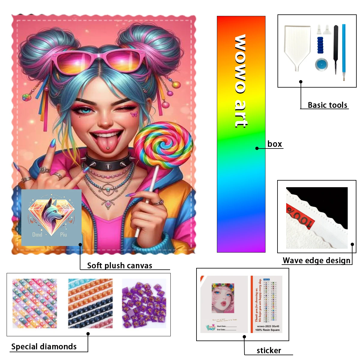 

【Piu Diamond Art】Piruleta Crystal AB Rhinestone FD Rhinestone Perfect Resin Diamond