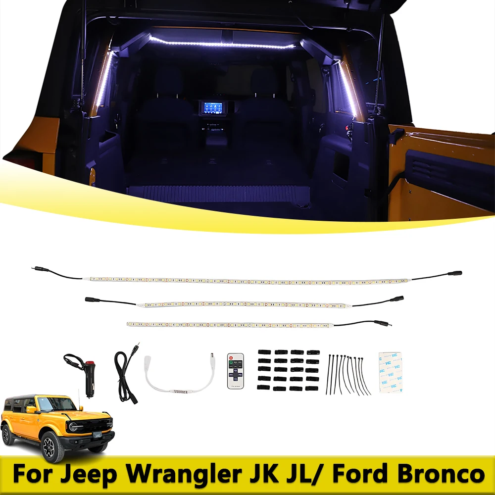

Светодиодный фонарь задней двери для Jeep Wrangler JK JL 2007-2025 Ford Bronco для активного отдыха, светодиодный светильник багажника, автомобильные детали, аксессуары