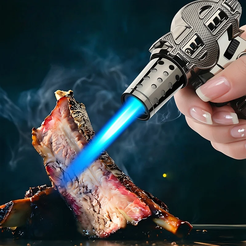 

Premium Metal Torch Lighter, Windproof Jet Flame Refillable Lighter, for Cigar, Outdoor & Kitchen Use Smoke Accesoires