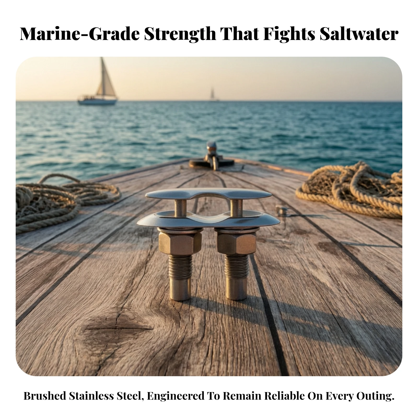 Pull-up Cleat Marine Grade Pull up Cleat Hardware Heavy-Duty Smooth for Yacht Owners, Boats, Yachts