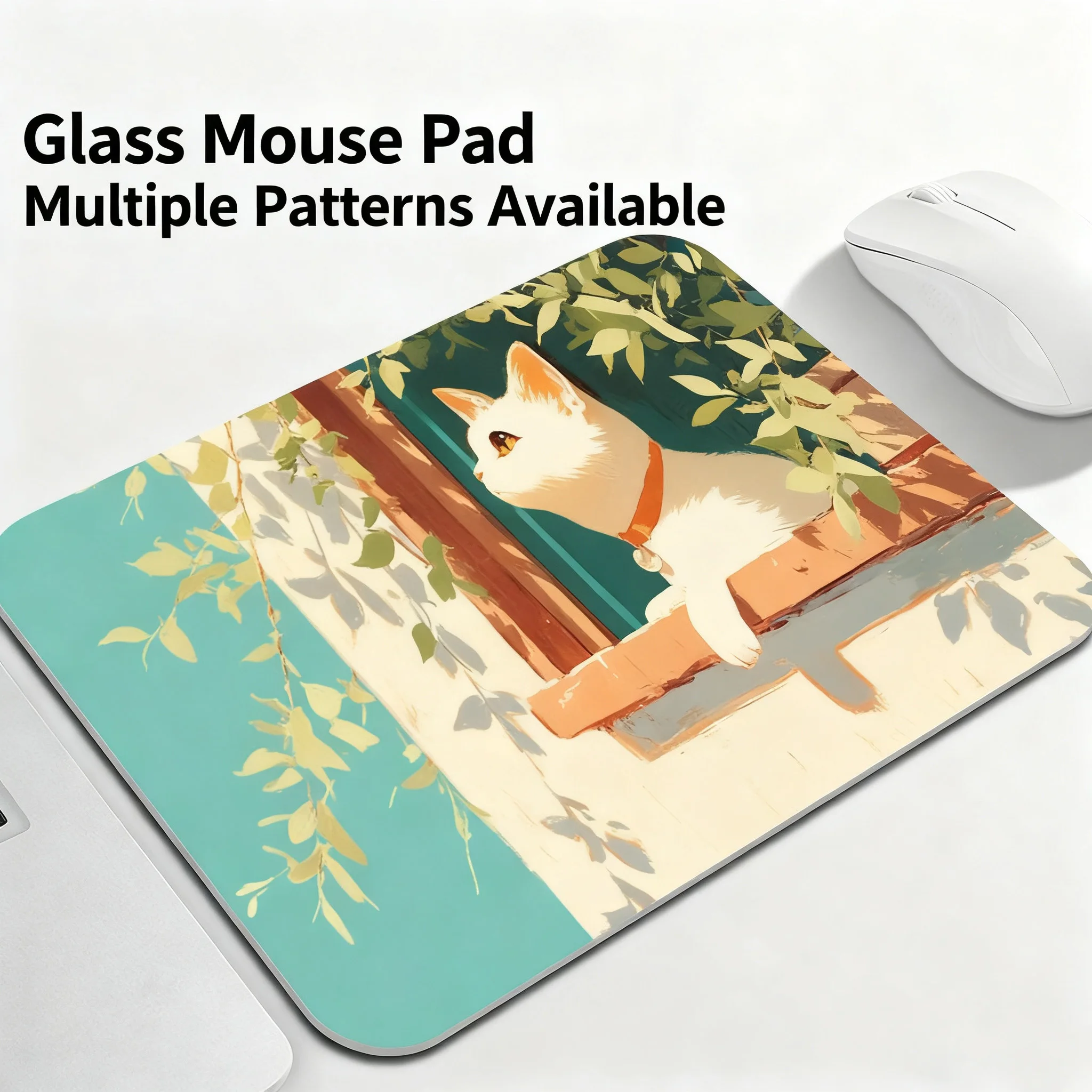 

Эстетический стеклянный игровой коврик для мыши, гладкая матовая поверхность, настольный коврик, закаленное обновление, FPS офисный игровой стеклянный коврик для мыши на заказ