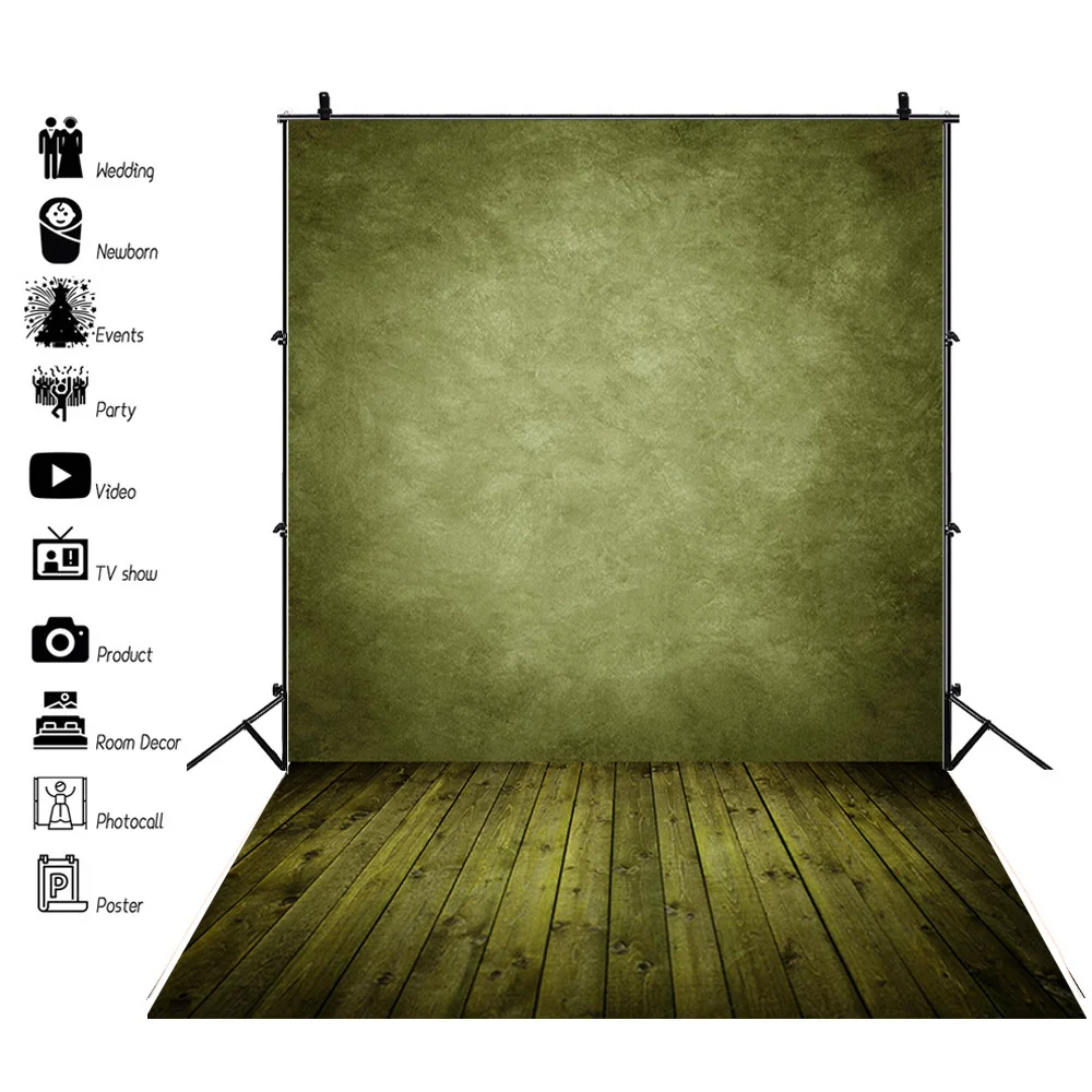 

SHENGYONGBAO Concrete Wall Wood Floor Photography Backdrop Retro Selfie Background Portrait Vintage Studio Photo Booth Prop M01