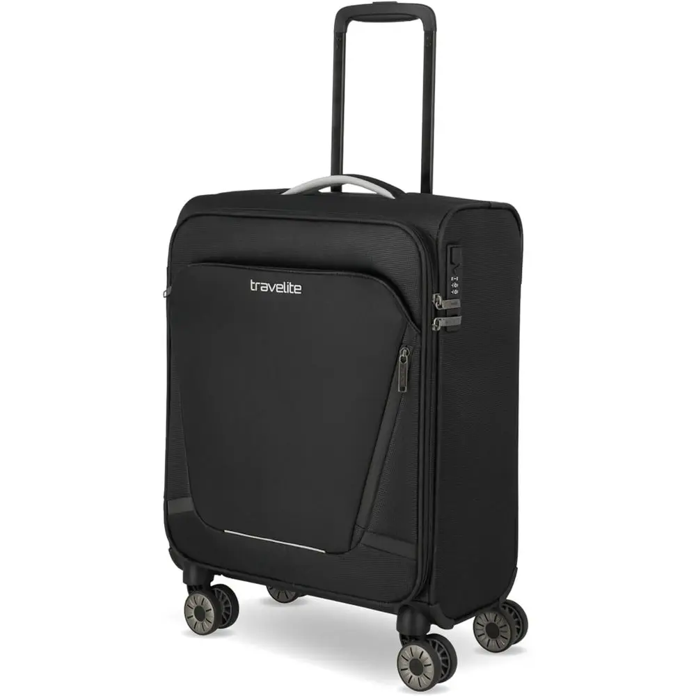 

Four-Wheeled Black Travel Suitcase, 55x40x20 cm, 1.9 kg, Boarding Trolley
