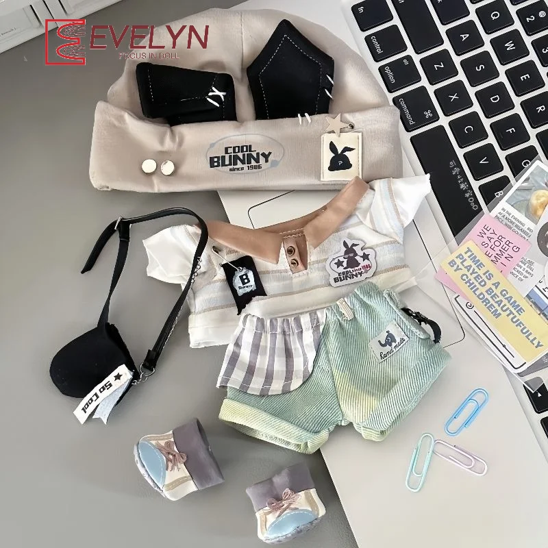 Evelyn 20CM Plush Doll Clothes Suit For Stuffed Toy Dolls Replaceable Clothing Accessories Clothes Gift