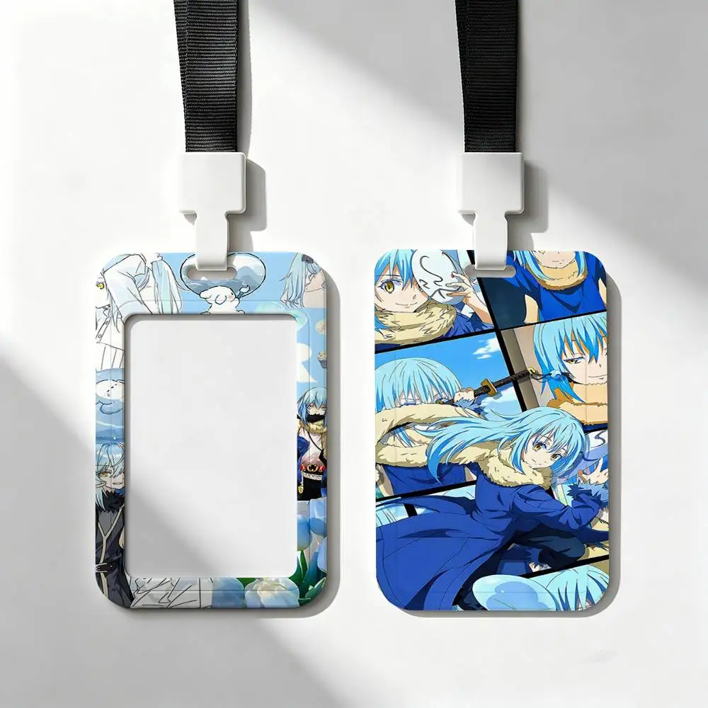 Slime R-Rimuru Tempest Card Holder Neck Strap Pendant Door Badge Holder Lanyards Keychain Work Credential Case Gift