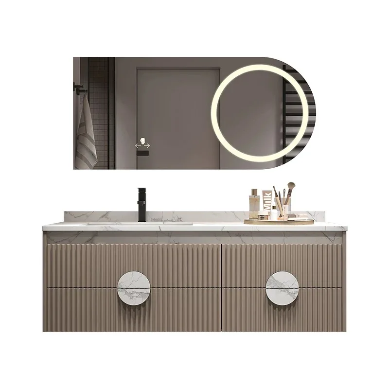 

Bathroom Washbasin Cabinet, Sintered Stone Marble Countertops Bathroom Cabinet Vanity