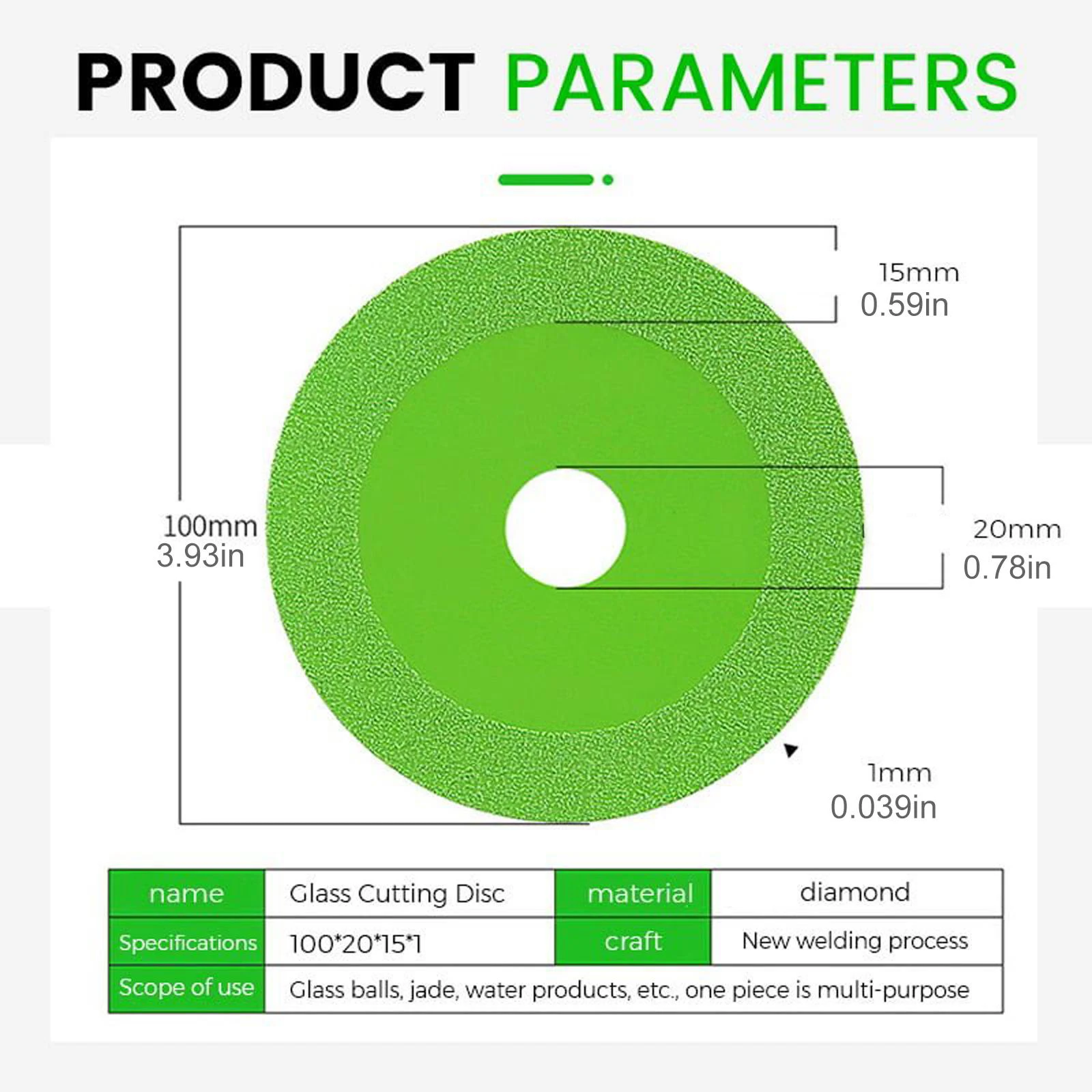 20/22mm Inner hole Glass Cutting Disc Diamond Marble Saw Blade Ceramic Tile Jade Special Polishing Cutting Blade Sharp Brazing