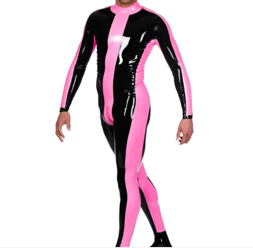 

100% Latex gummi rubber jumpsuit catsuit ganzanzug cosplay beiläufig playsuit