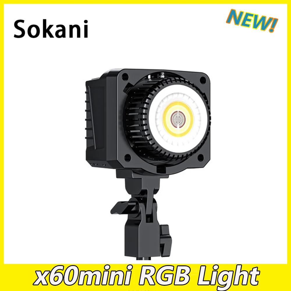 

Sokani X60mini RGB Освещение для наружной фотосъемки 80 Вт светодиодный видео светильник Беспроводная регулировка яркости с сумкой Bowens Mount