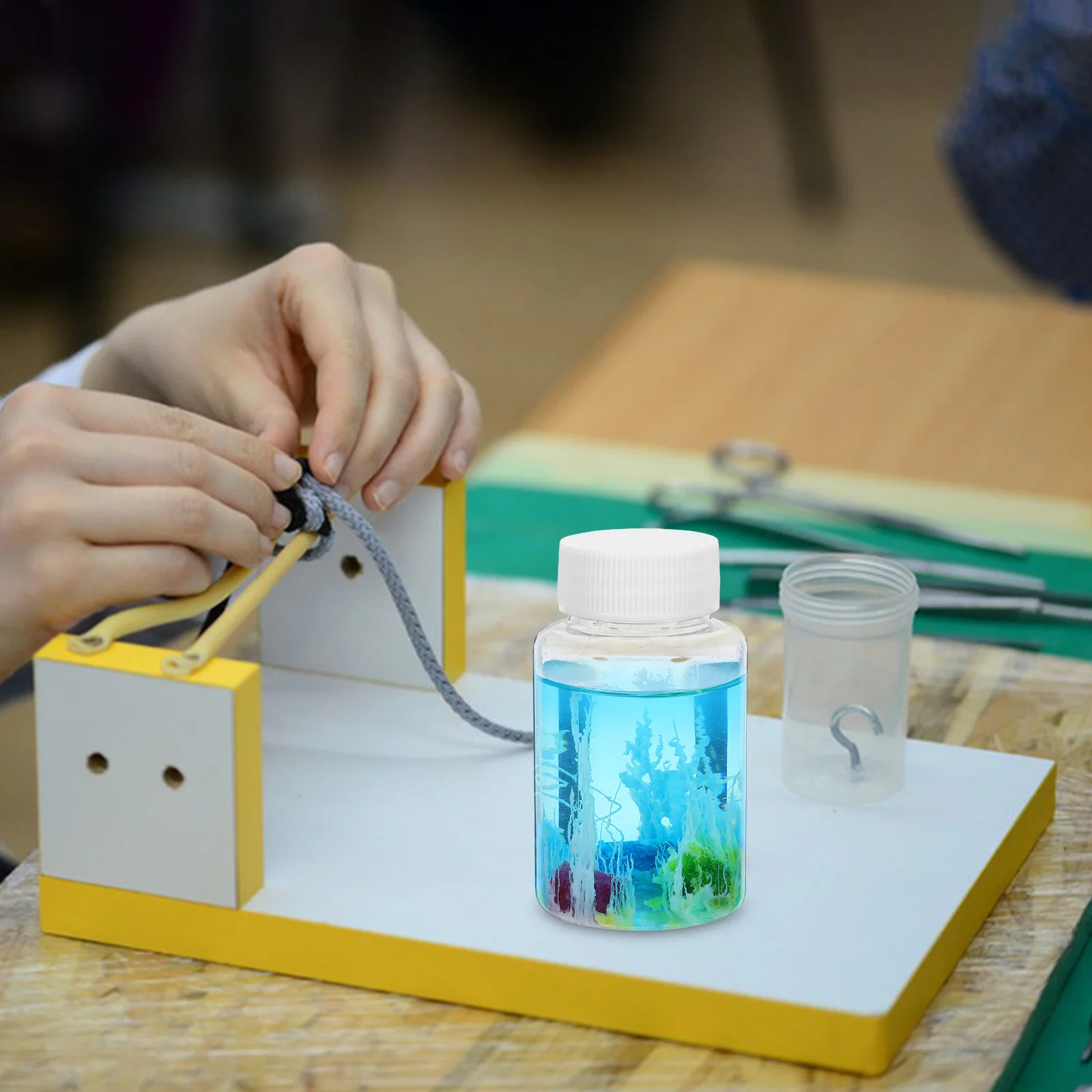 4 conjuntos de cristal crescente haste ciência kit crianças jardim água conjunto experimento educacional pedras coloridas aprendizagem diy