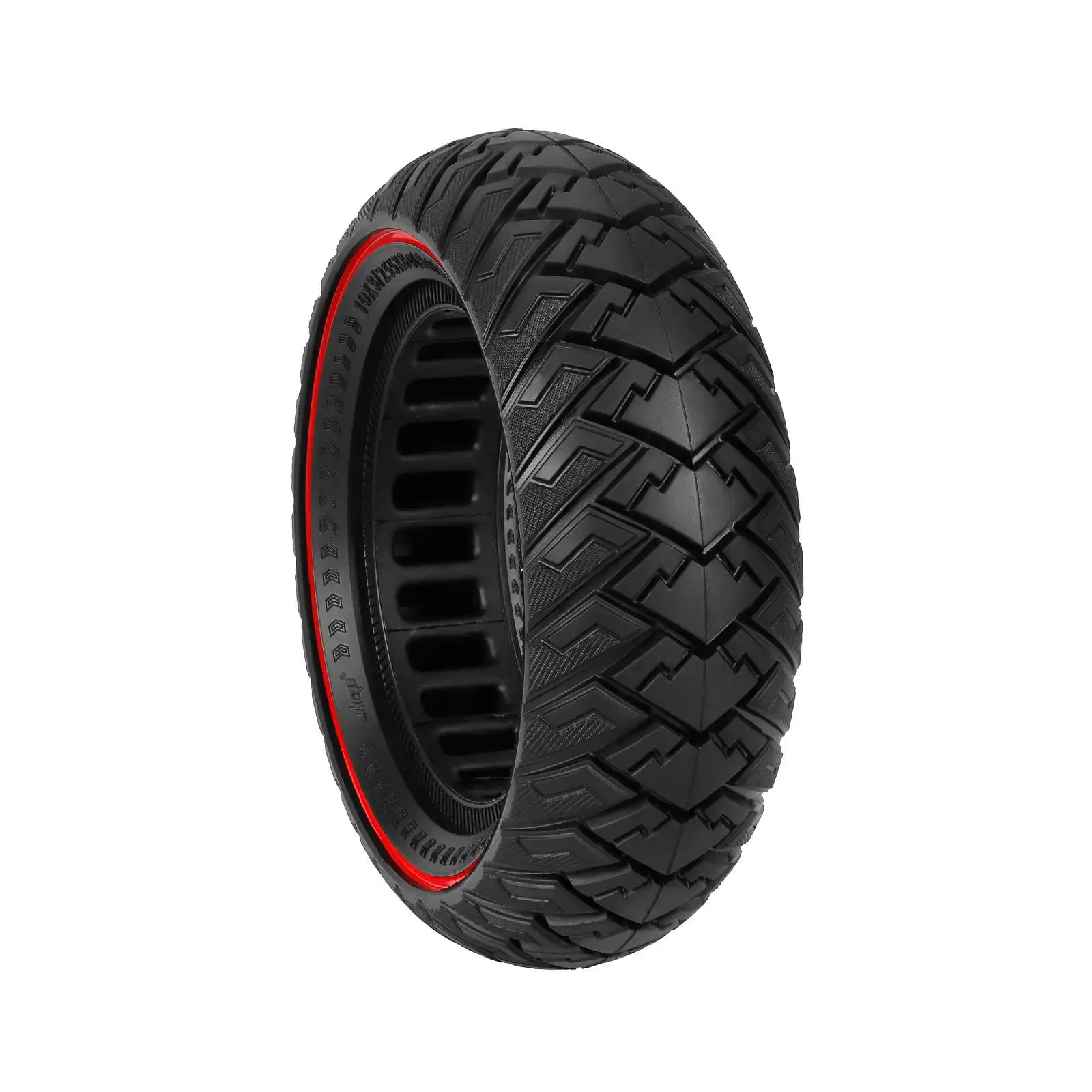 Ulip 10*3/255*80(80/65-6) off-road solid tire with red circle, stab-proof, slip-proof and explosion-proof scooter parts