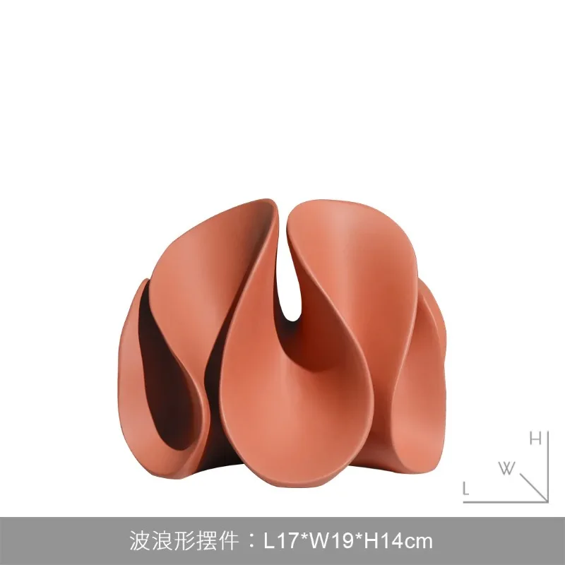 Resin Handicraft Ornaments Geometric Petal Shape Abstract Openwork Sculpture Resin Artwork Home Decoration Decorative Figurines