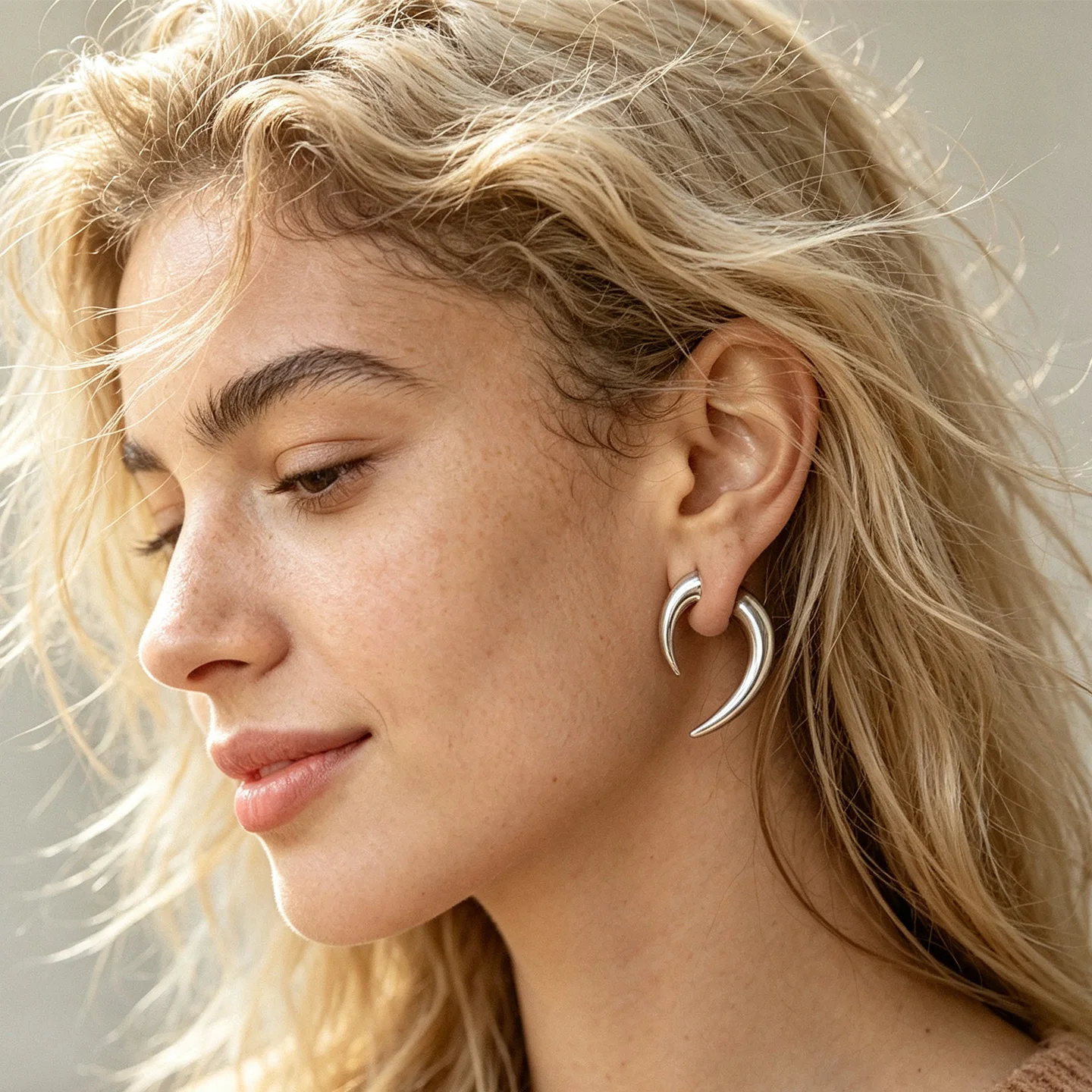 Titanium Minimalist Stud Earrings Unisex Hip Hop Western Trendy