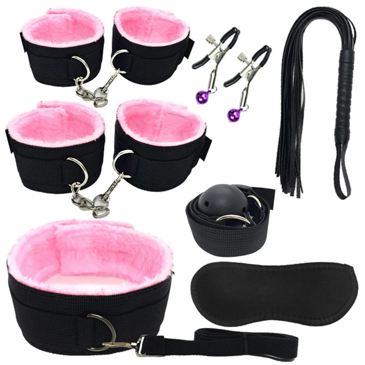 BDSM Kits for Couples Sex Toys Anal Plug Whip Handcuffs Bondage Kit Adult Erotic Toy for Women 18+