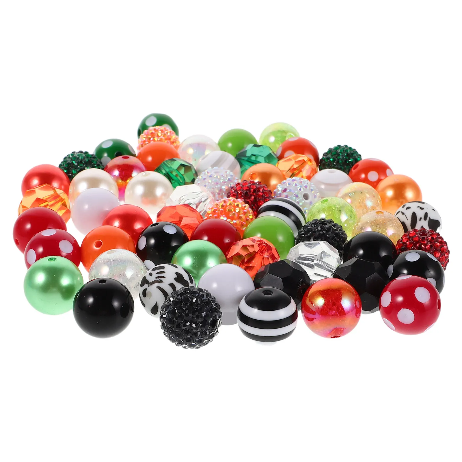 60Pcs 20Mm Colorful Round Resin Beads for Jewelry Making Sparkly Smooth Craft Beads for Bracelets Necklaces DIY Charm Spacer