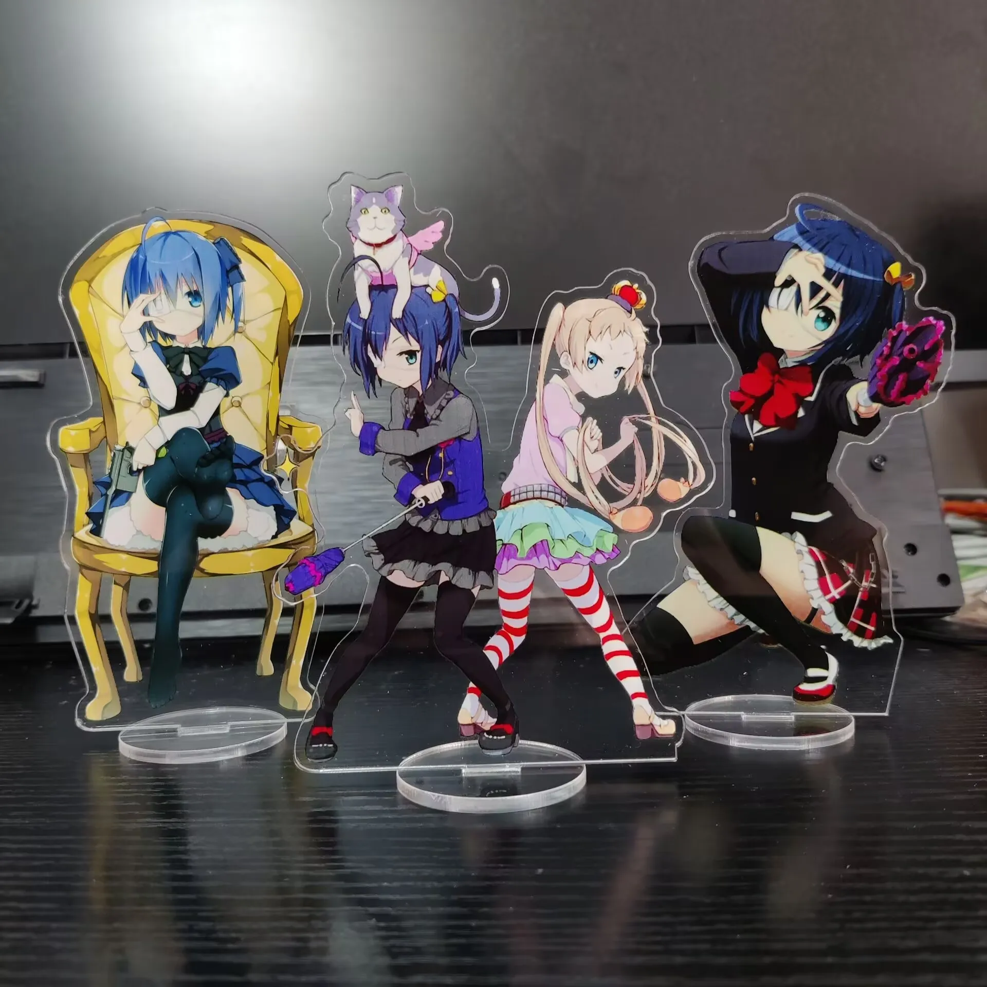 

Japan Quadratic Anime Chunibyo Figure Takanashi Rikka Acrylic Standing Sign Double-Sided Model Cute Girls Plate Desk Decor Gifts