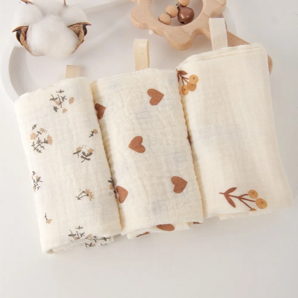 

New 4-Layer Pure Cotton Cotton Washcloth Absorbent Soft Square Towels Gauze Cotton Towels Newborn Burp Cloth