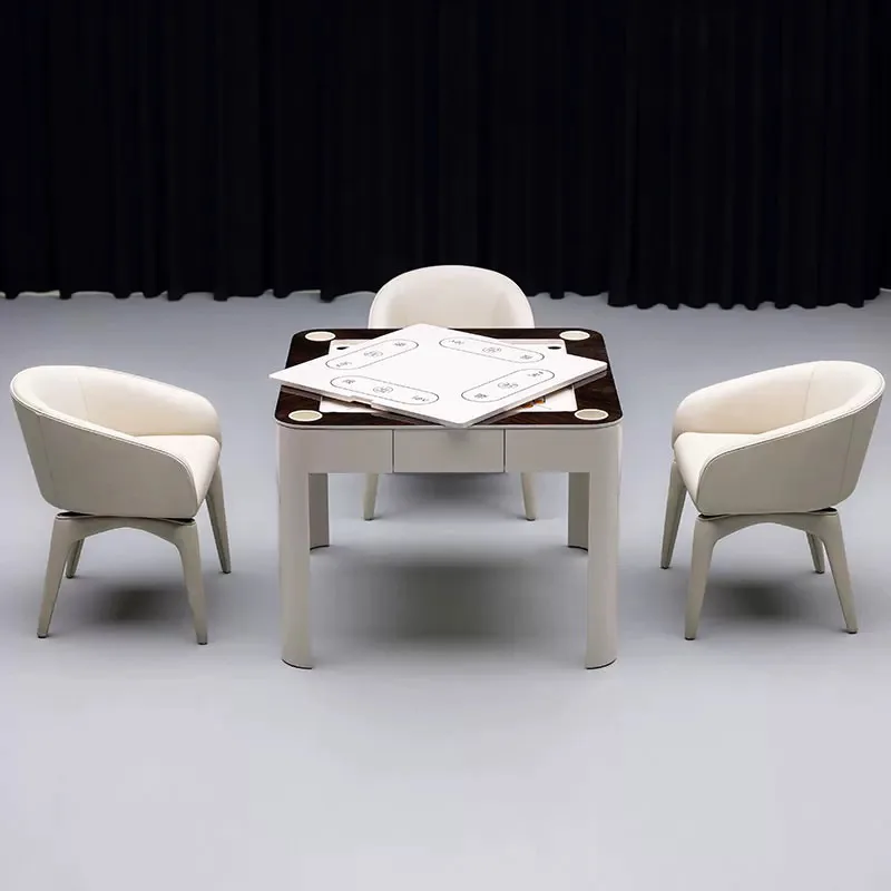 Italian manual mahjong table household high-value solid wood egg table modern villa four-in-one chess and card entertainment