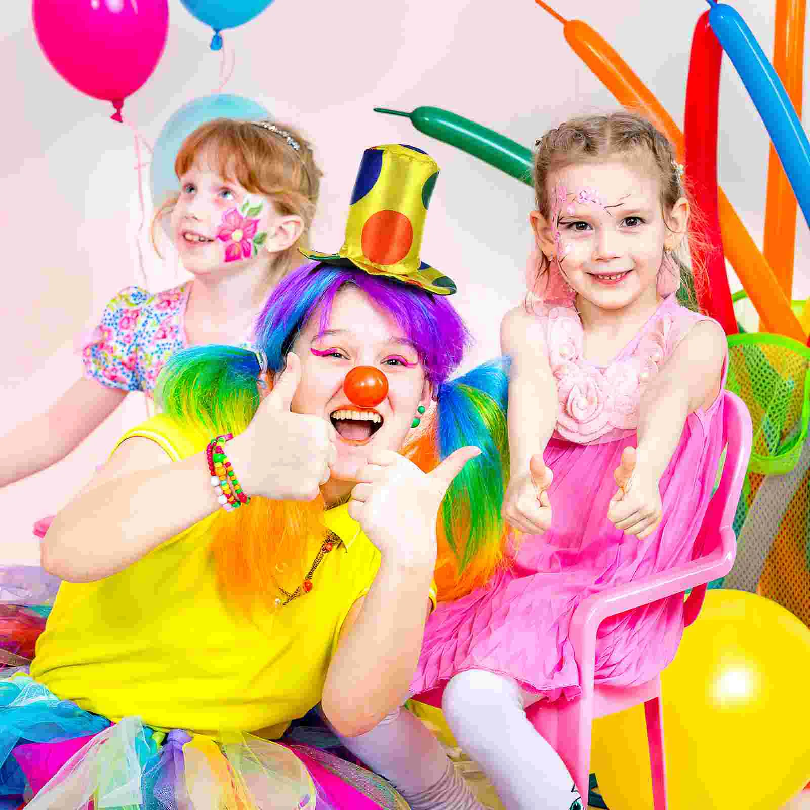 Bright Color Plush Fabric Clown Hat Headband Headband Comfortable Size Carnival Halloween Cosplay Costume Accessories