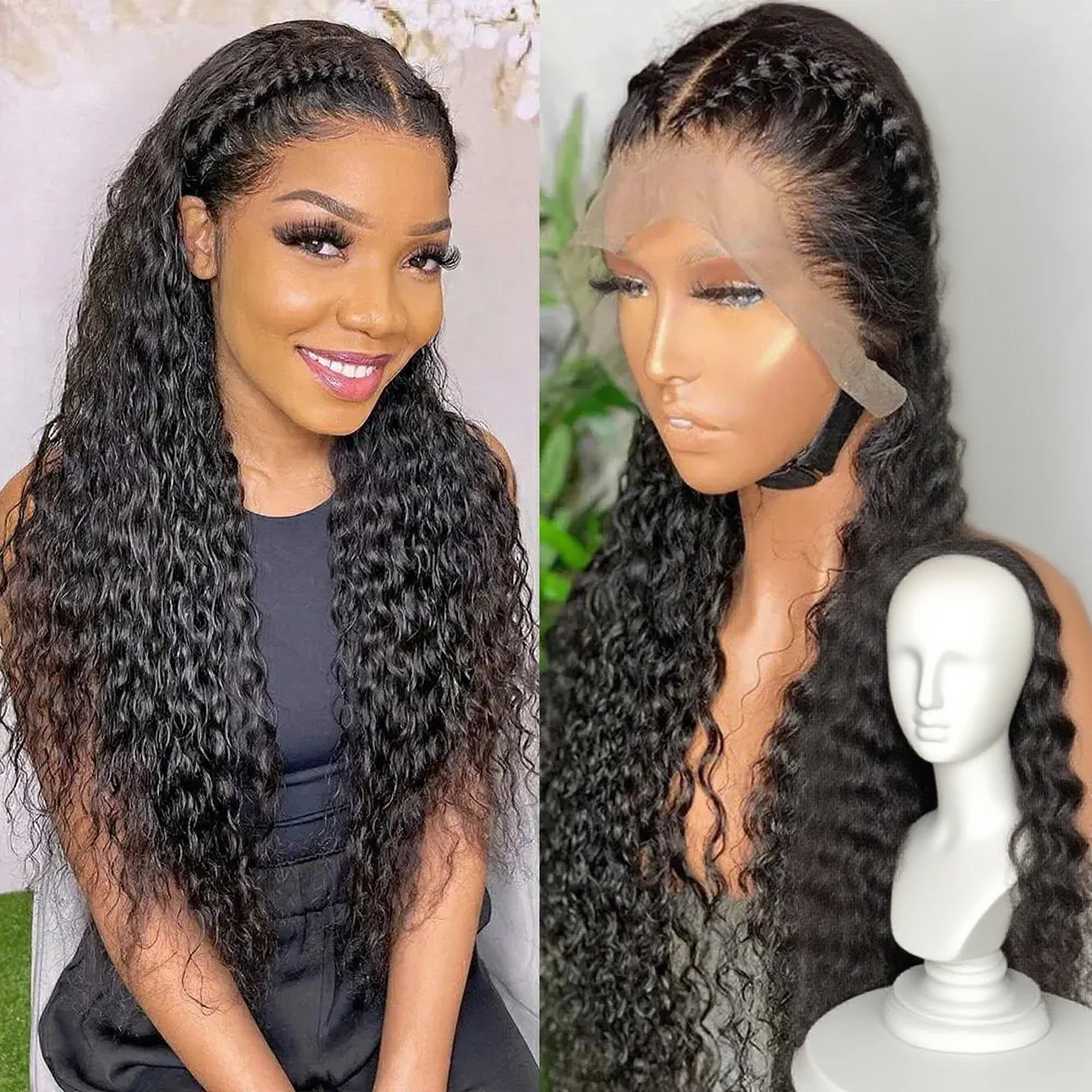

32Inch 13x6 Wate Wave Lace Frontal Wig 300 Density Pre Plucked Human Hair Wigs Brazilian Remy Hair Bone Straight Wig For Women