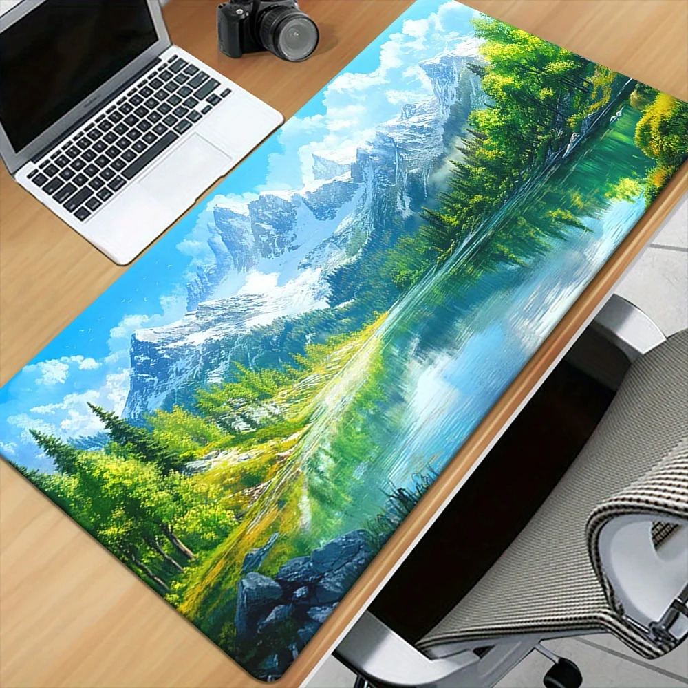 

Коврик для мыши Snow Mountain XXL, игровой коврик для стола, резиновая нескользящая основа, коврик для мыши для ПК, ноутбука, офиса