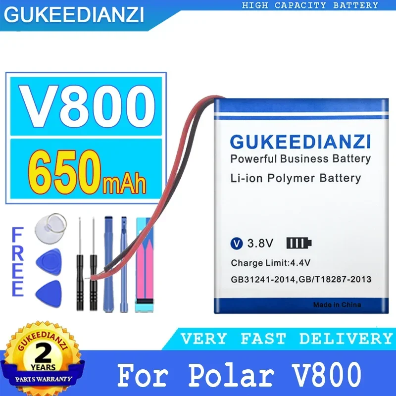 650mAh GUKEEDIANZI Battery 502530 (2line) For Polar V800 Sport Watch For Datakam G5 Real Rro Big Power Bateria