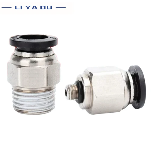 Imagen 2 del producto Accesorios Neumáticos PC 4 6 8 10 12mm, rosca macho-piezas 100 1/8 1/4 3/8 01 02 al tubo de aire de empuje, conexión recta, 30/50/1/2 M5