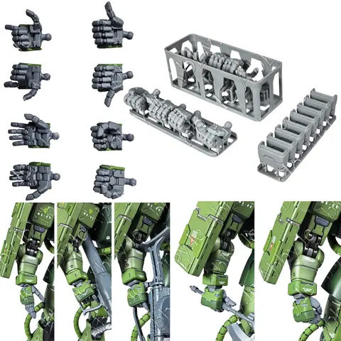 for MG 1/100 MS-06 Zaku II ver. 2.0 J F Type Char's Anubis MGH-004 RESIN 8x Fisted Rifle Trigger Bazooka Grip Hands Build Parts