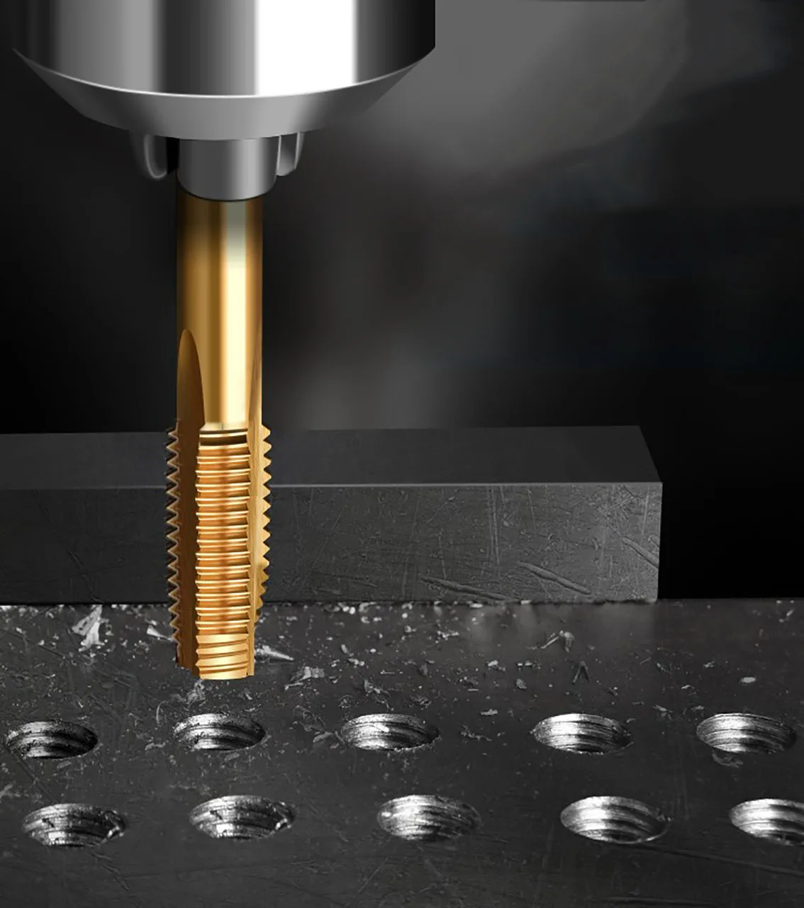 1Pcs Straight Flute Right Hand Thread Tap Titanium Plated HSS Thread Machine Plug Tap Metric Screw Tap Drill M2-M16 Hand Tools